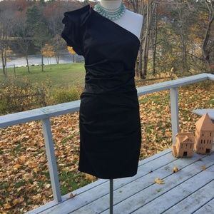 Nicole Miller Black Dress Size 8 NWOT One Shoulder